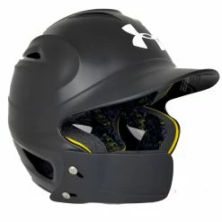 Under Armour Batting Helmet With Jaw Guard // BLACK