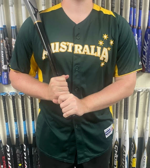 Team Australia Majestic Cool Base AB + WBSC Logo Jersey 3 Team Australia Majestic Cool Base AB + WBSC Logo Jersey