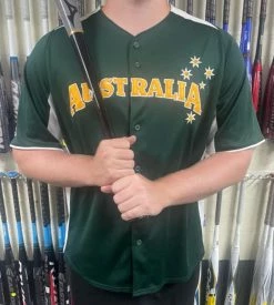 Team Australia Majestic Cool Base Australia Flag + WBSC Logo Jersey