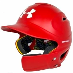 Under Armour Batting Helmet With Jaw Guard // RED