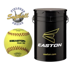 Easton Ball Bucket & One Dozen Softballs Combo